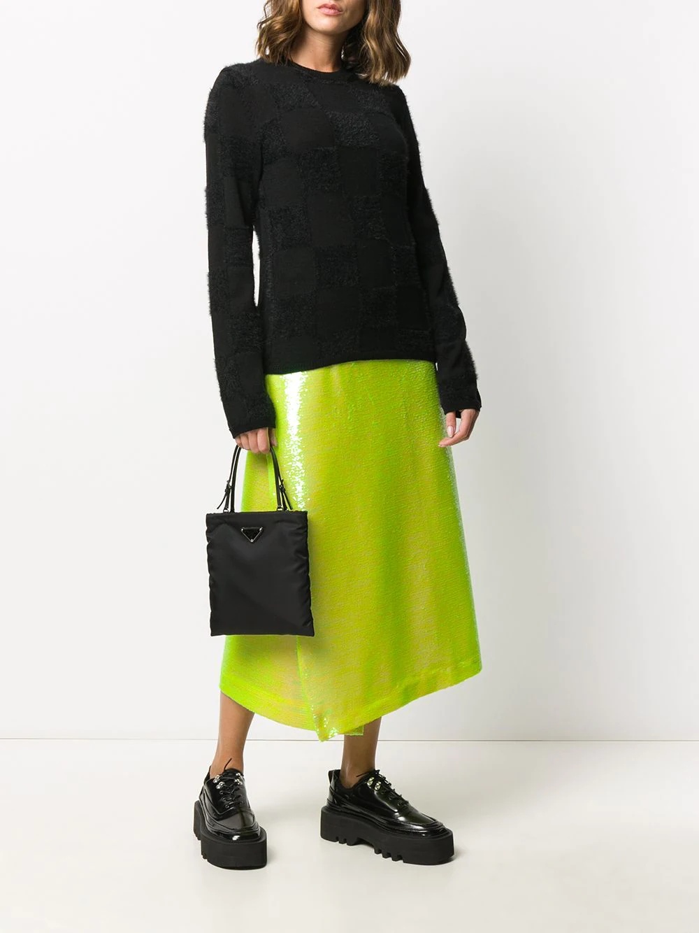 textured square knit jumper - 2