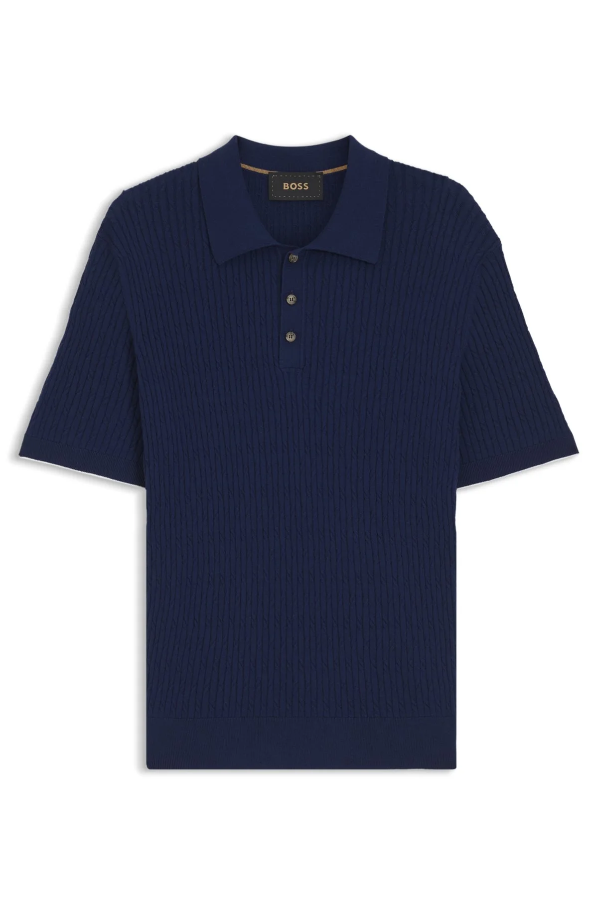 CABLE-KNIT POLO SWEATER IN COTTON AND CASHMERE - 1