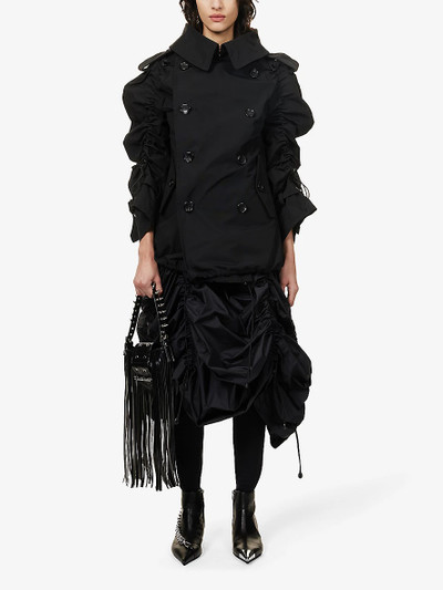 Junya Watanabe Ruched-sleeve double-breasted woven coat outlook