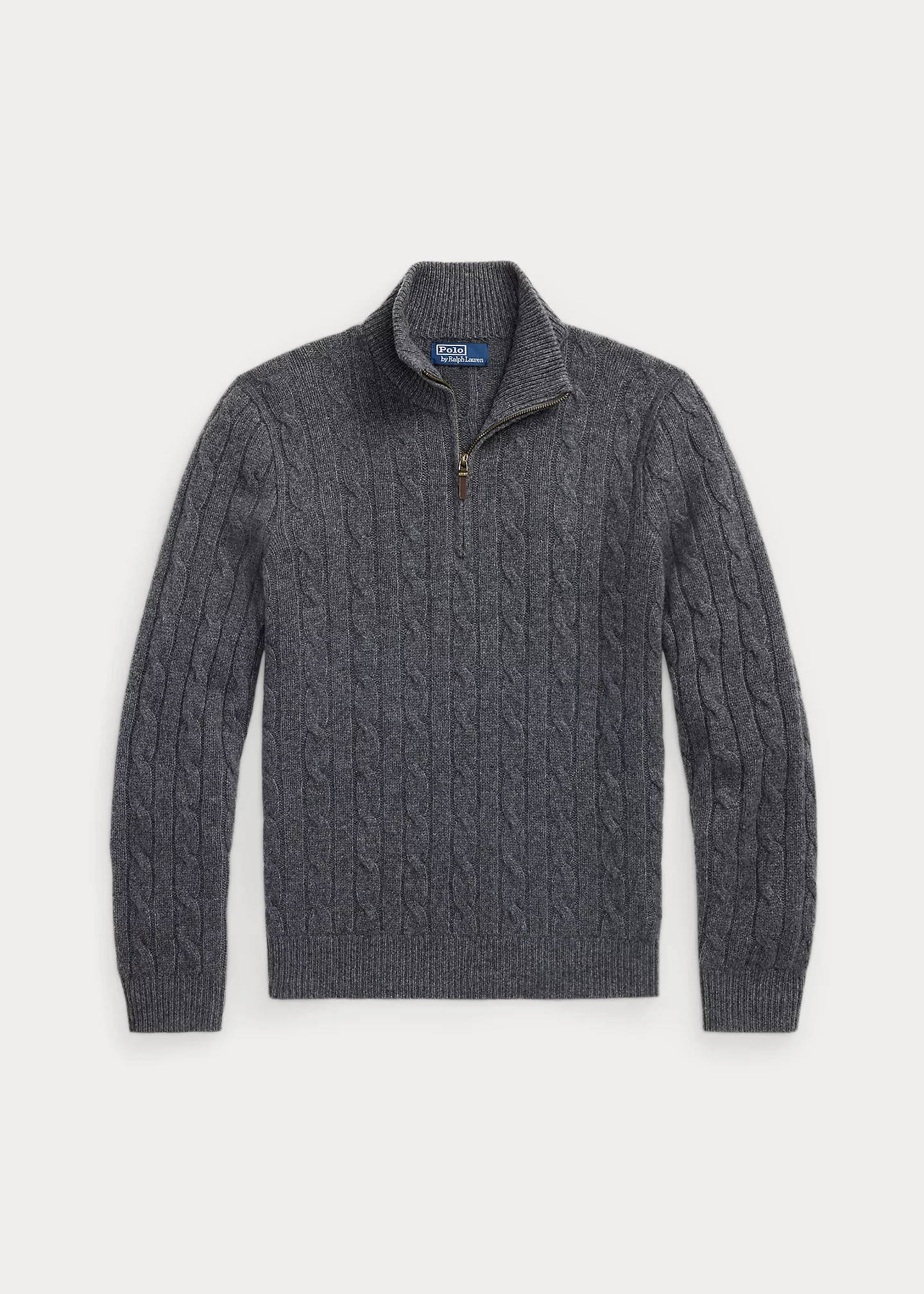 Cable-Knit Cashmere Quarter-Zip Sweater - 1