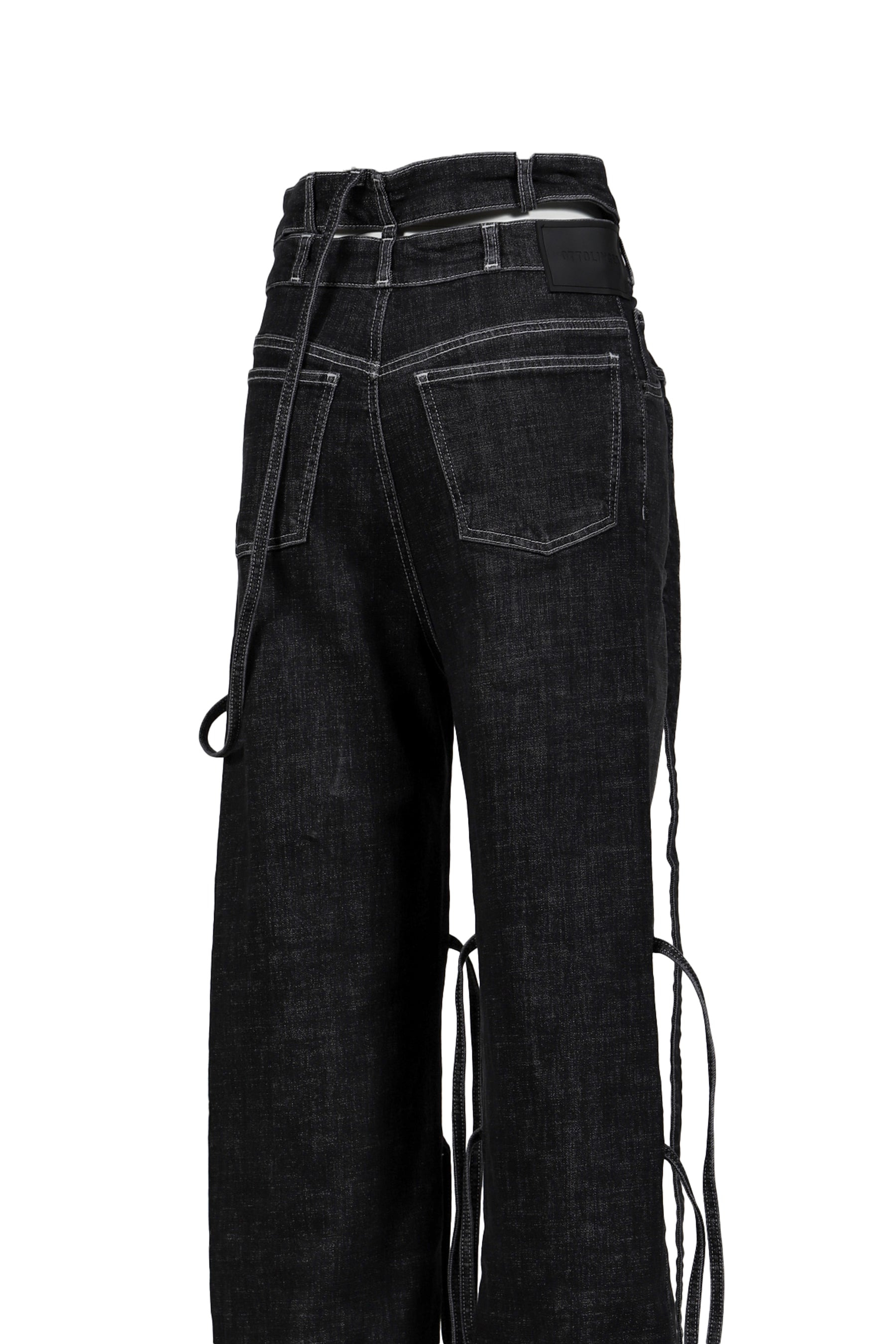 STRAPPY SIGNATURE WRAP JEANS / BLK - 9