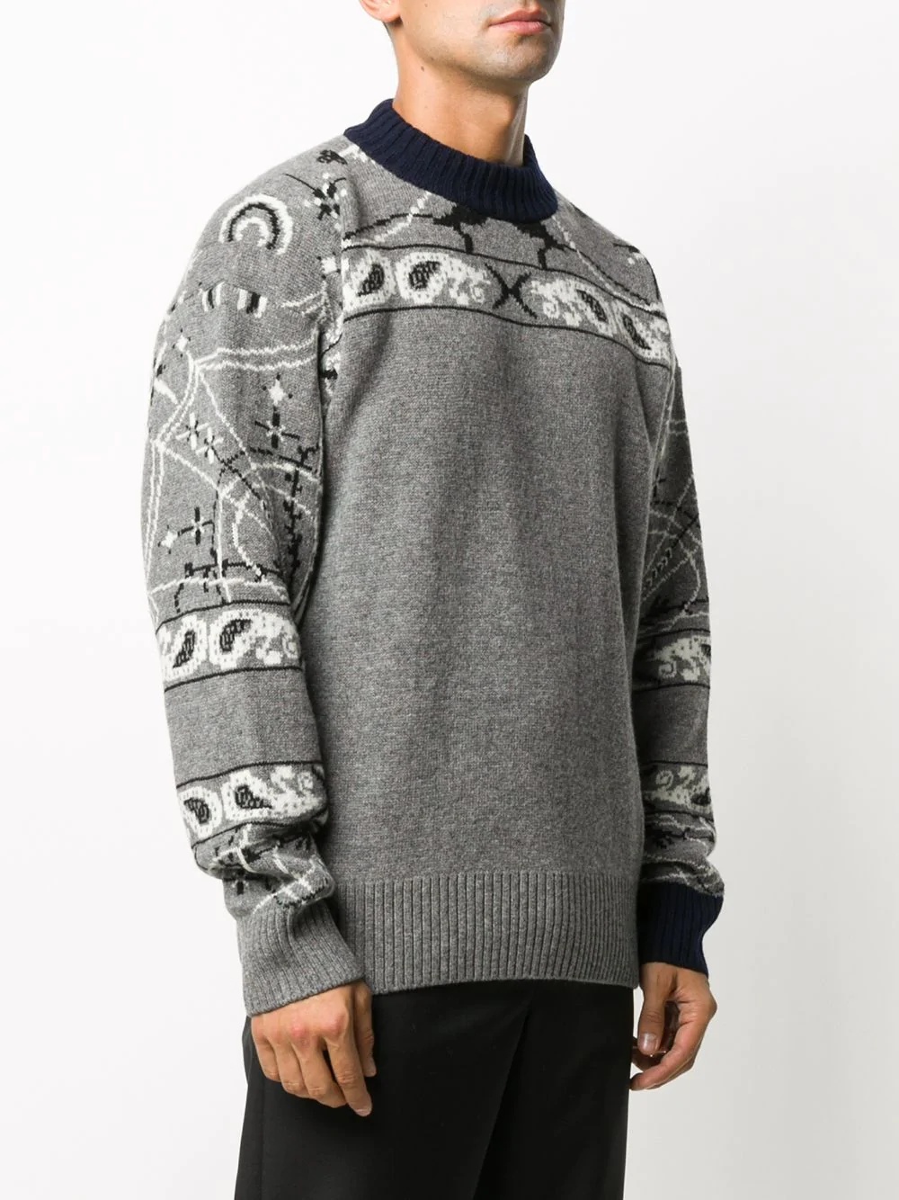 paisley intarsia jumper - 3