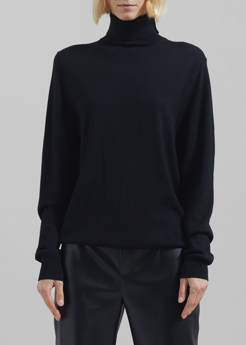 Eve Thin Turtleneck Sweater - Black 4