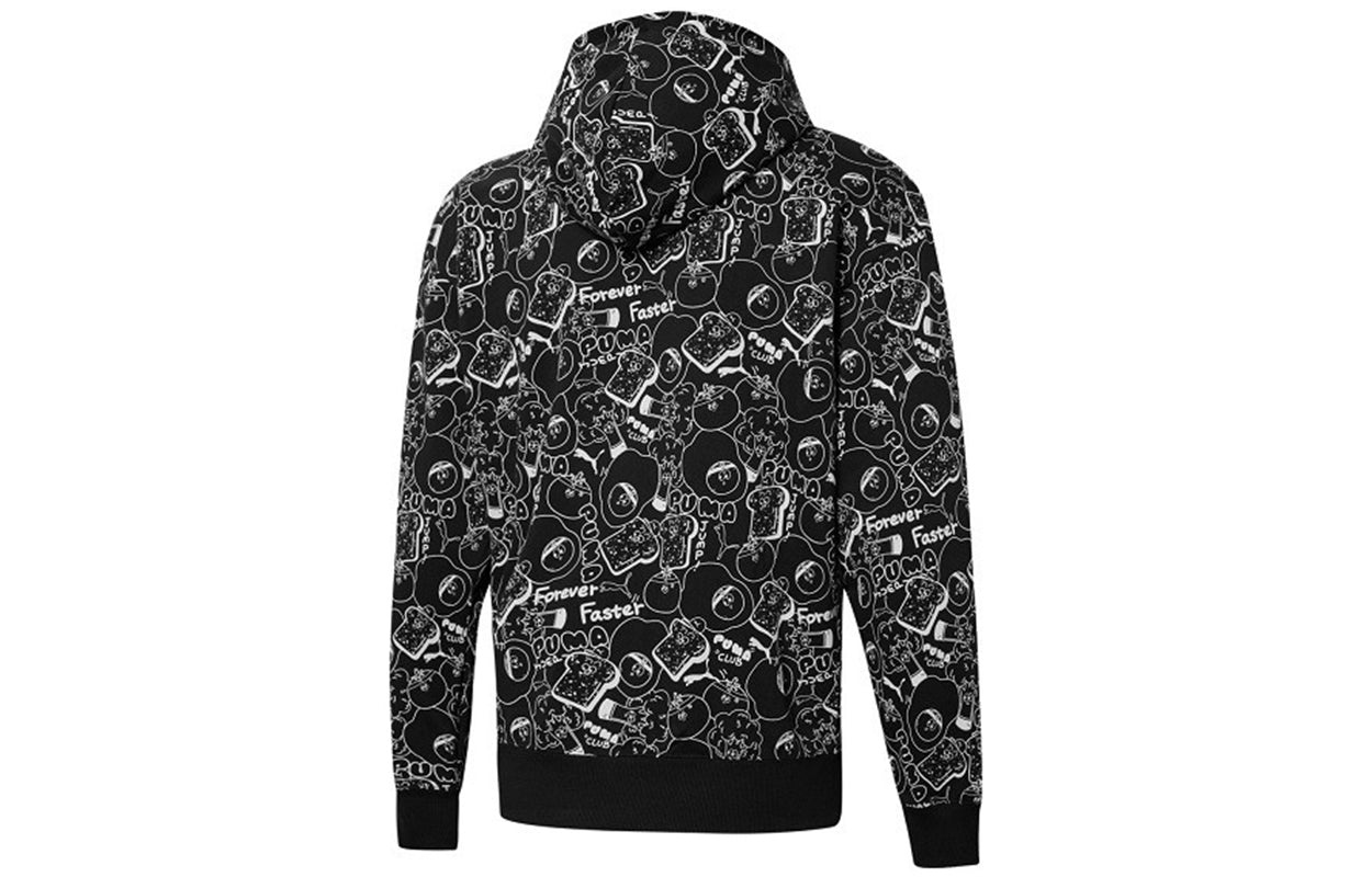 PUMA Club All Over Print Full Zip Hoodie Jacket 'Black' 533201-51 - 2