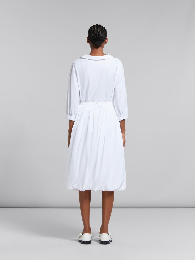 WHITE BIO POPLIN BALLOON MIDI SKIRT 3