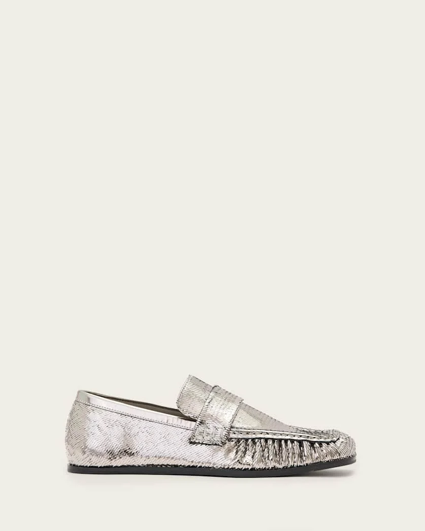 JULIE STUDDED LEATHER LOAFERS - 1