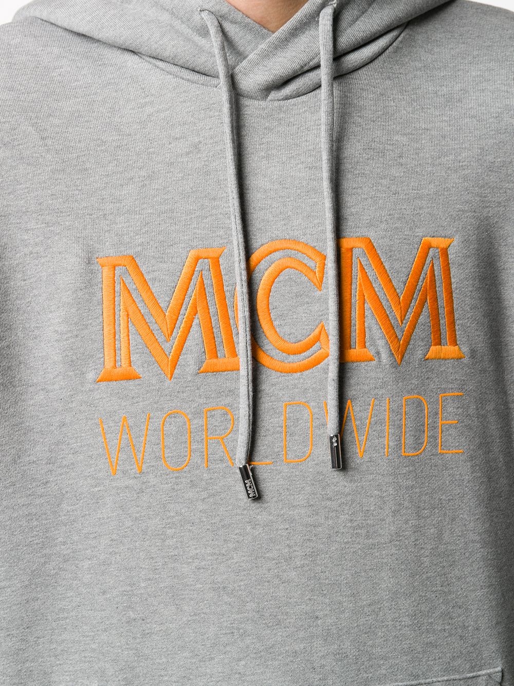 embroidered logo hoodie - 5