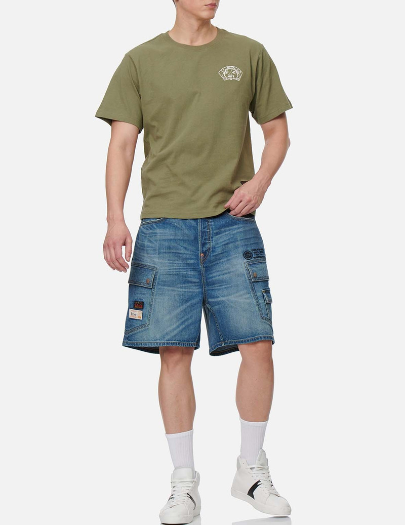 EVISU CARGO POCKET DENIM SHORTS outlook