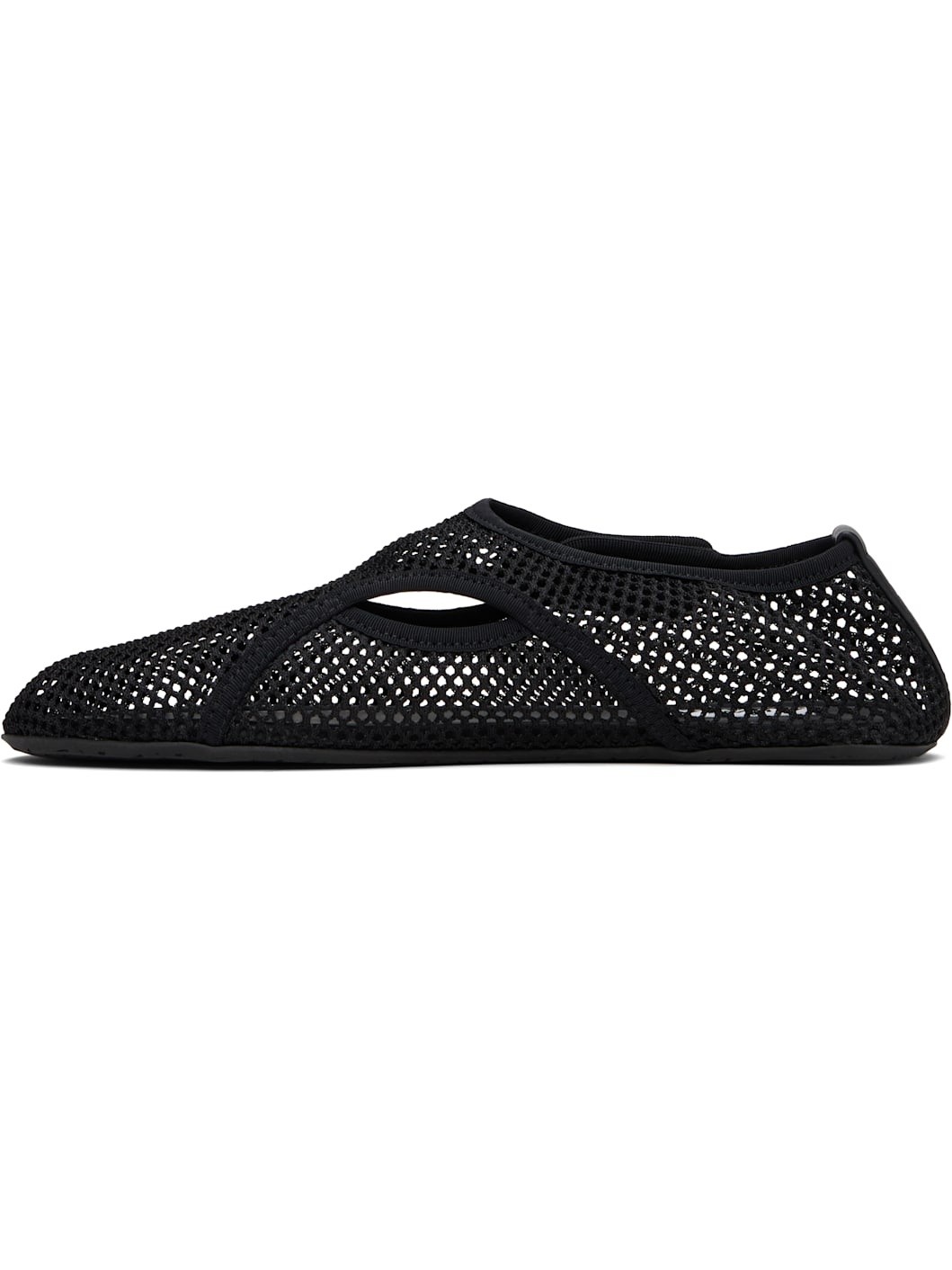 Black Fishnet Ballerina Flats - 3