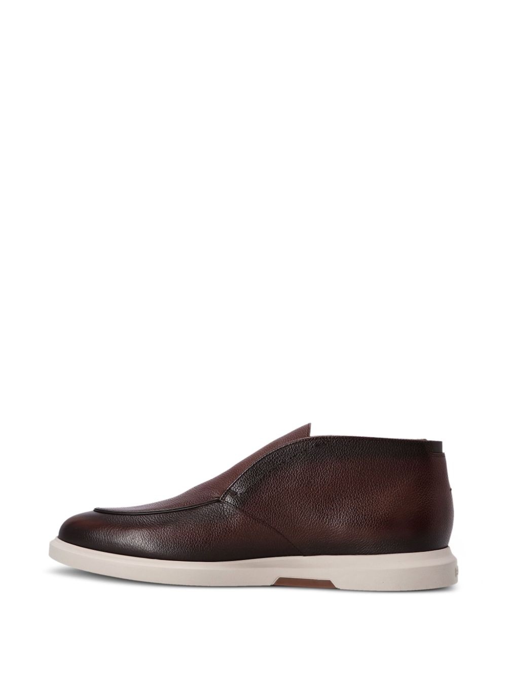 burnished-finish leather boots - 5