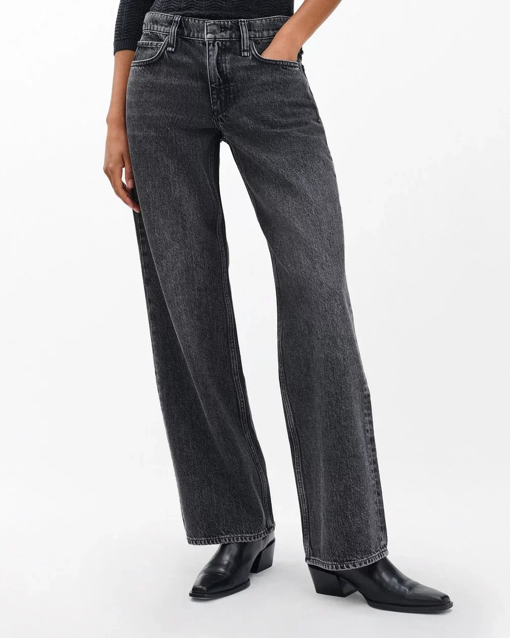 Saige Low-Rise Full Relaxed Straight Jeans - 4