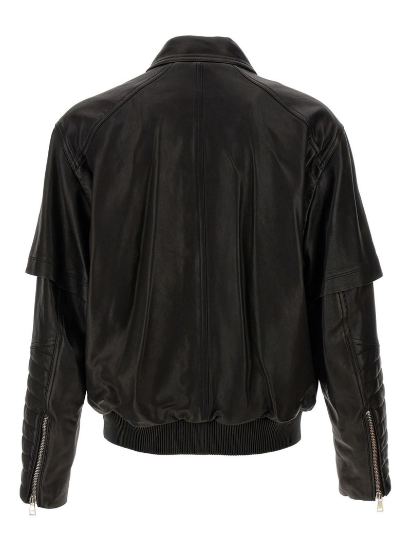 Balmain layered leather jacket outlook
