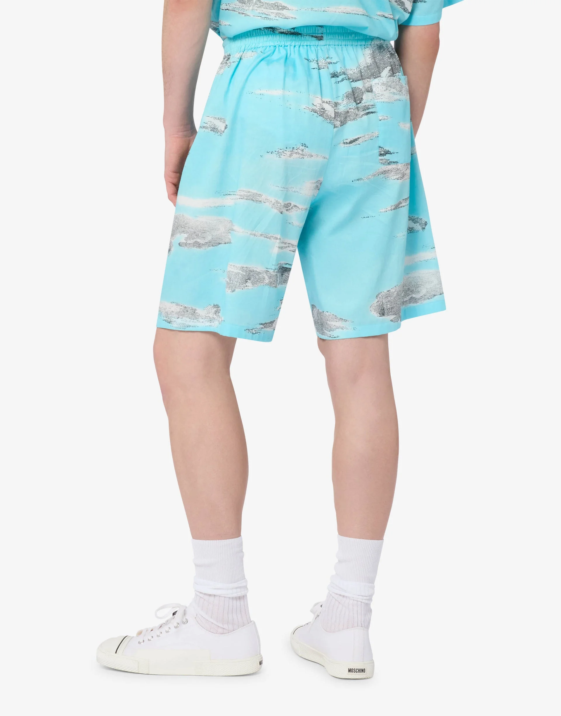 ARCHIVE CLOUDS COTTON POPLIN BERMUDA SHORTS - 1