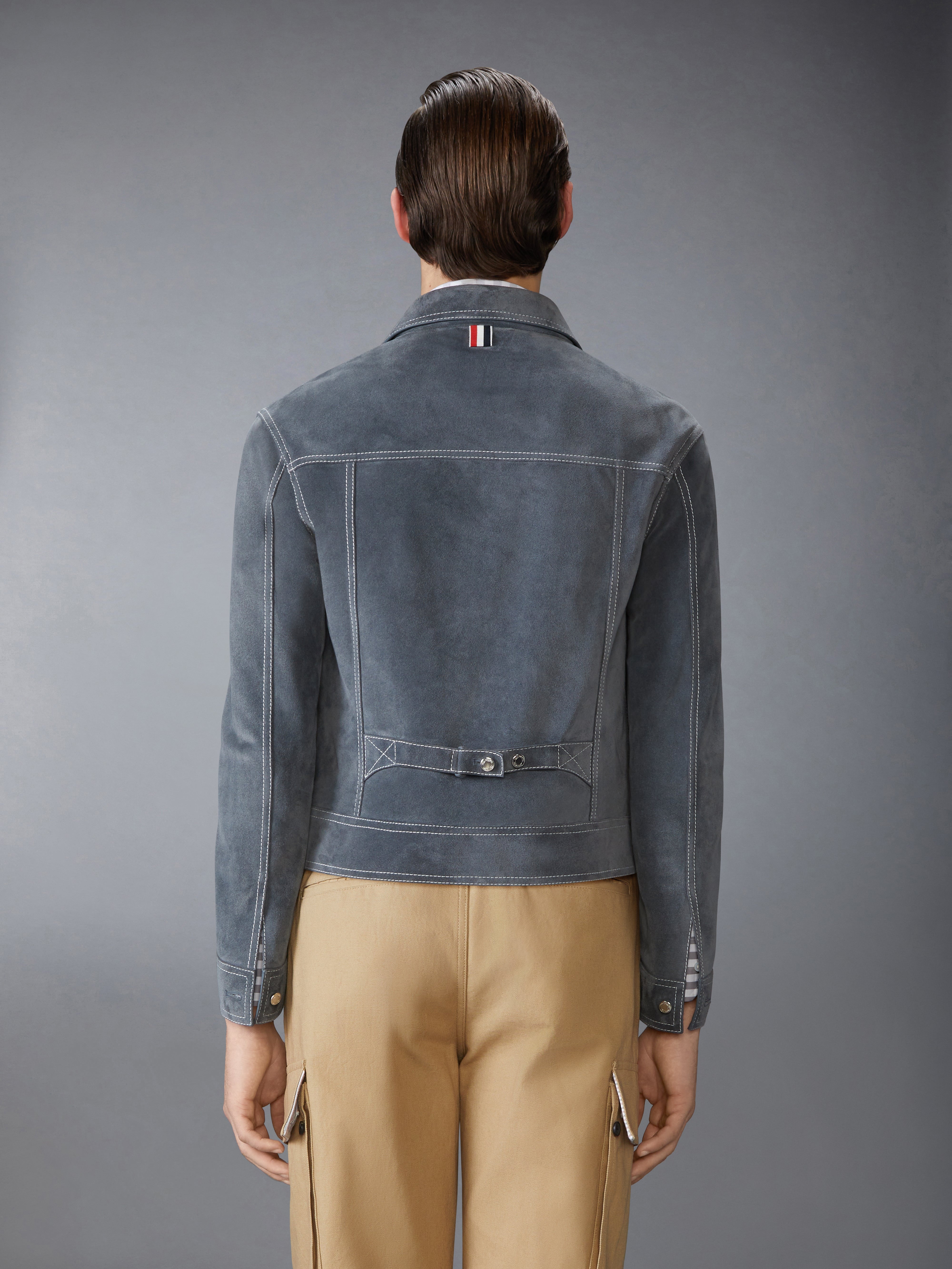 CONTRAST STITCH SUEDE UTILITY JACKET - 3