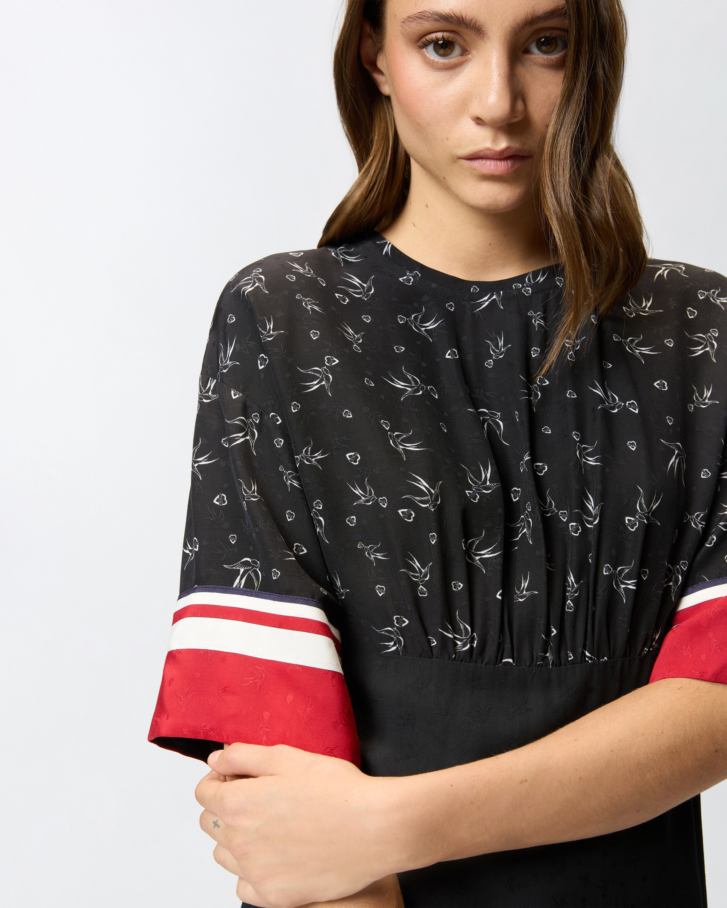 PRINTED VISCOSE JACQUARD DRESS - 5