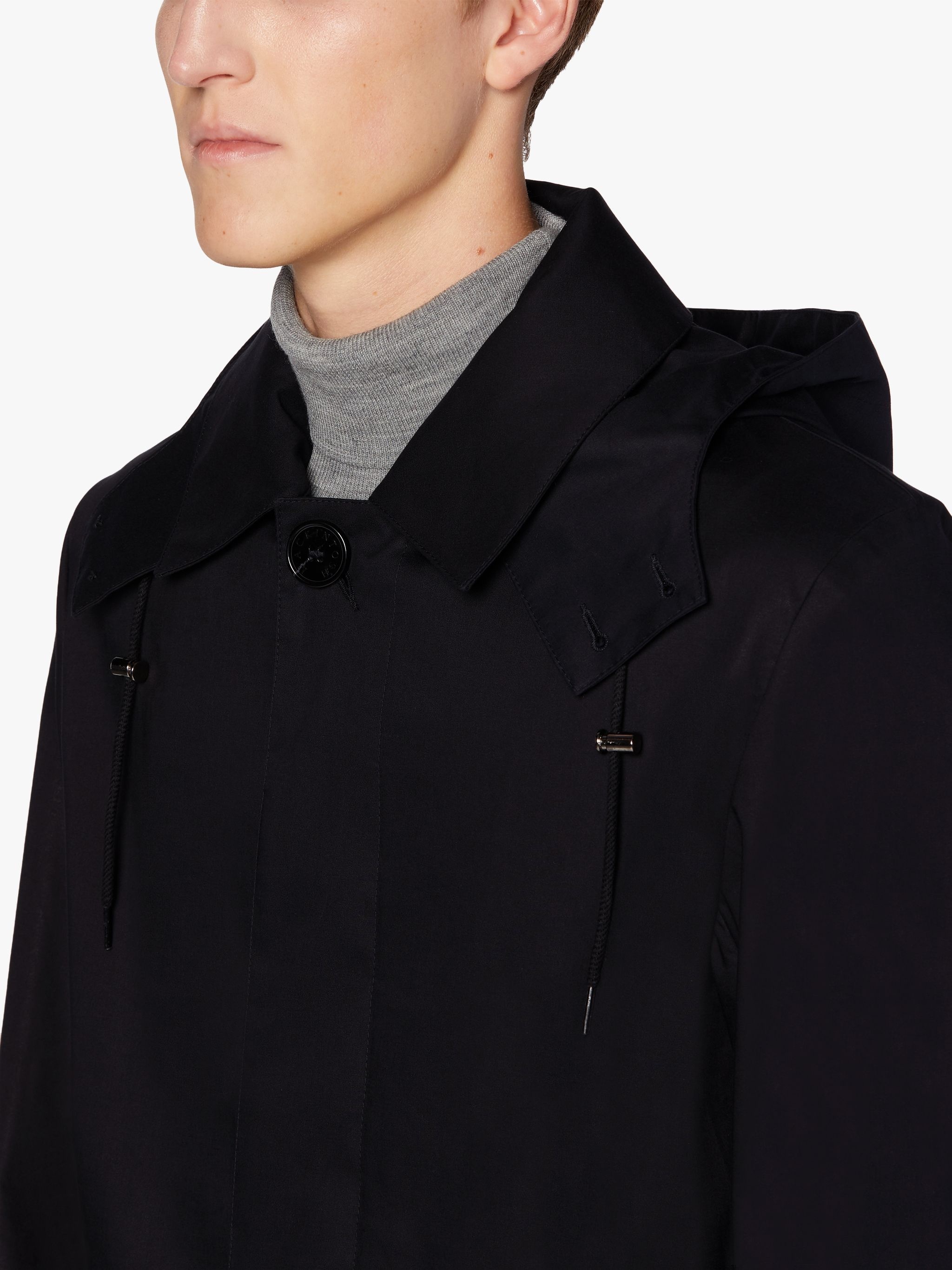 CAMBRIDGE HOOD BLACK RAINTEC COTTON COAT | GMC-111 - 4