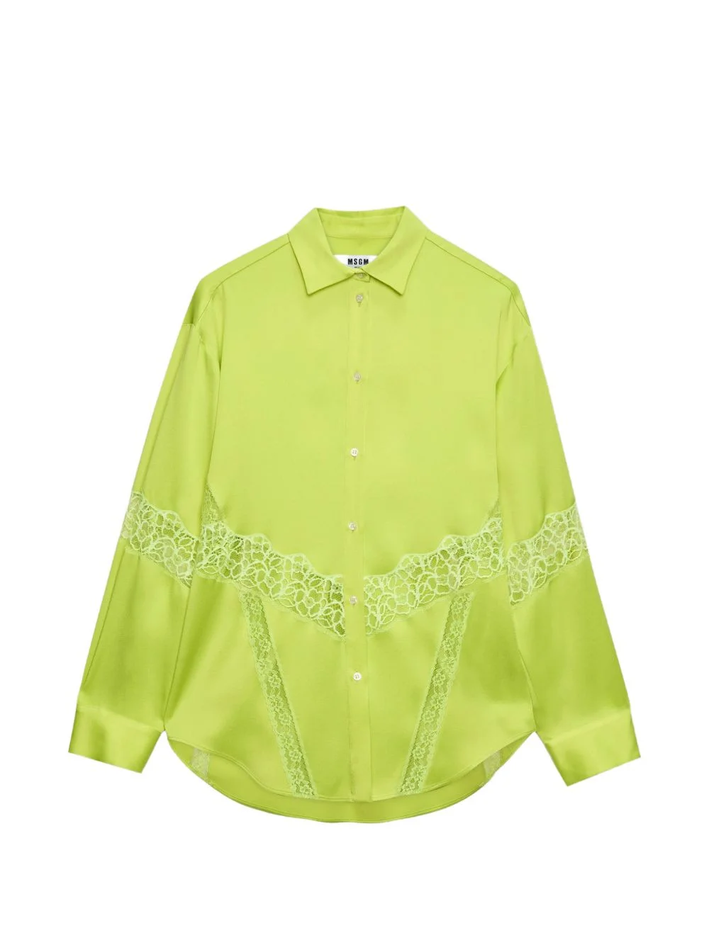 lace panel shirt - 1