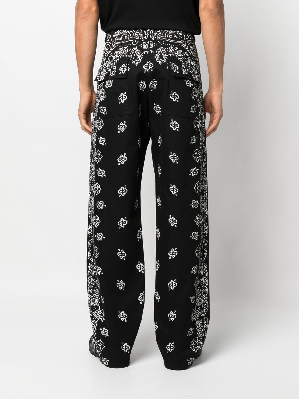 paisley-print cotton trousers - 4