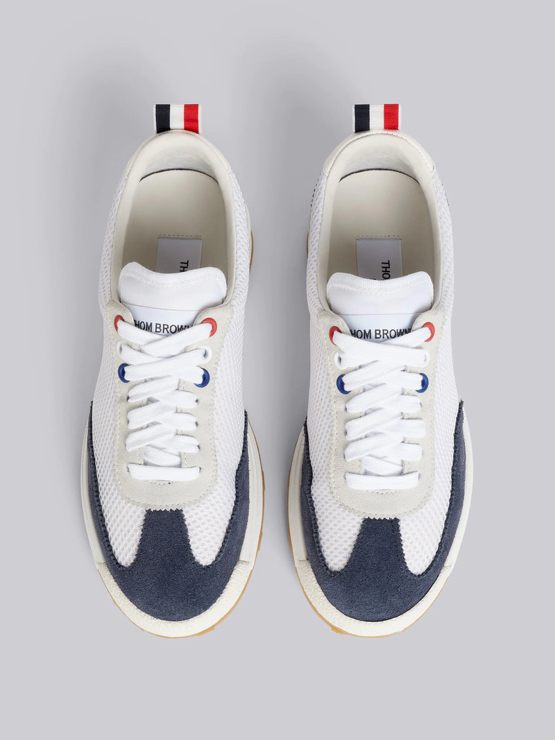 White Fine Kid Suede Tech Runner 4