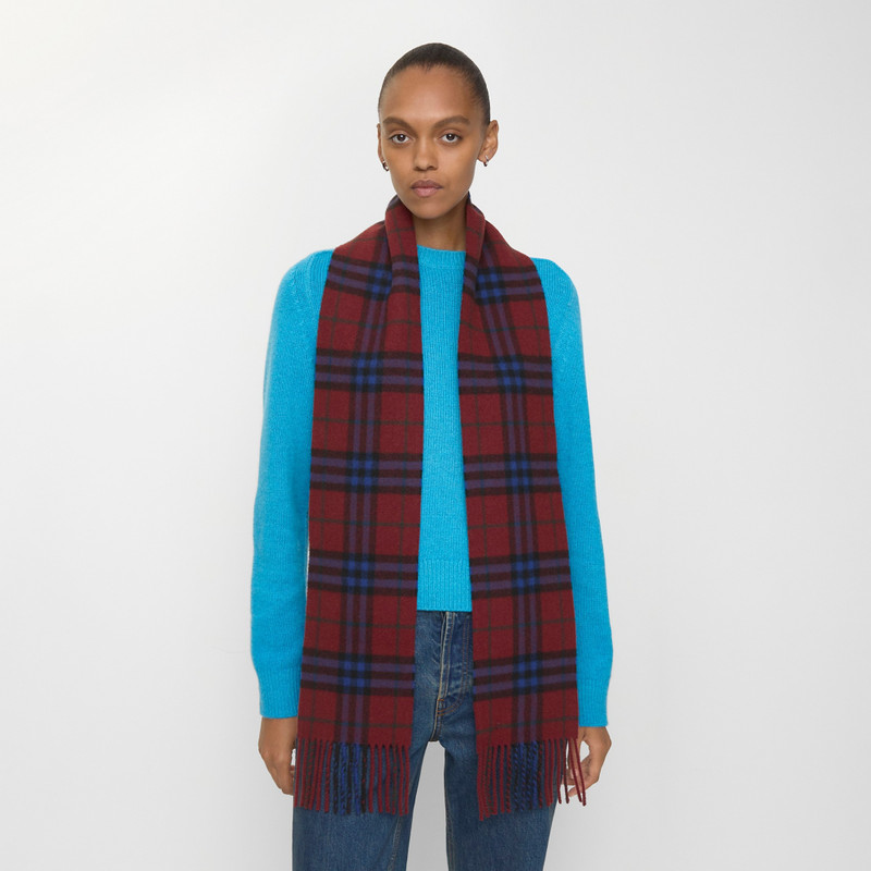Narrow Check Cashmere Scarf 4