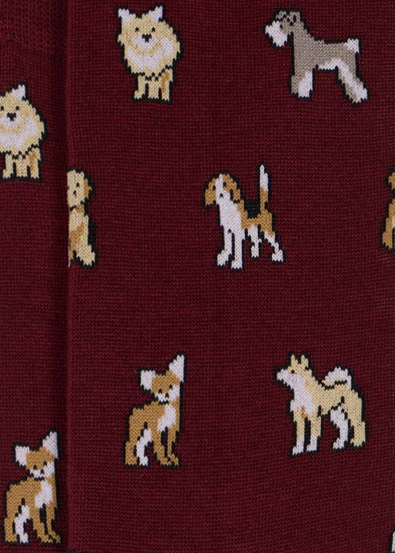 Paul Smith Burgundy 'Dogs' Socks outlook