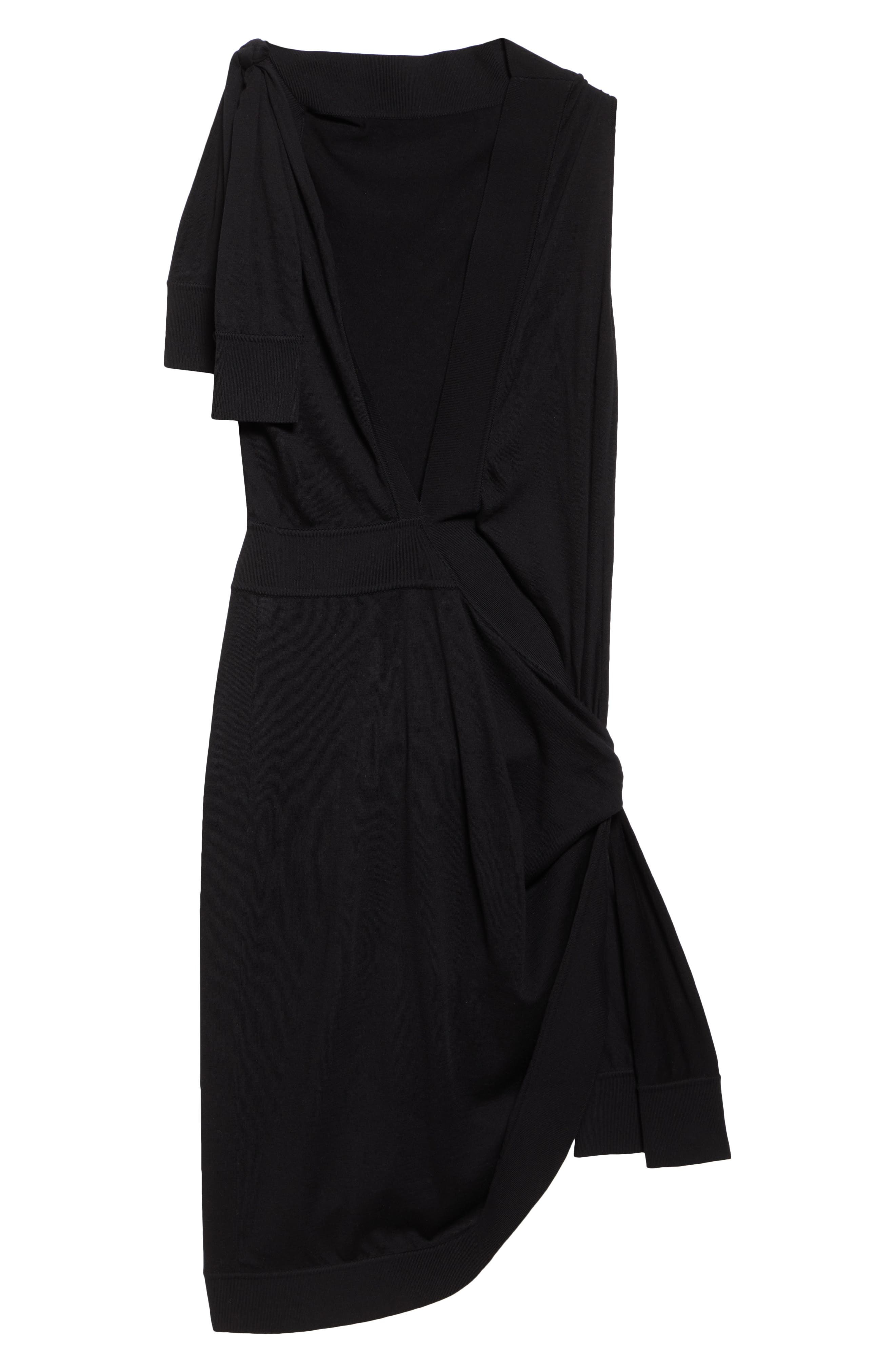 FERRAGAMO Asymmetric Knit Dress in Nero at Nordstrom - 5