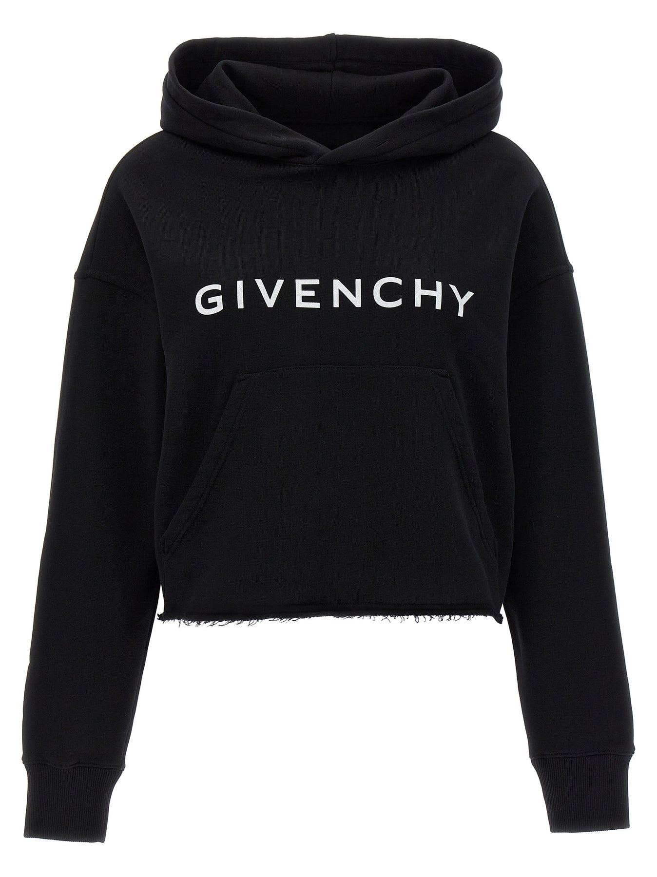 Logo Print Hoodie Sweatshirt Black - 1