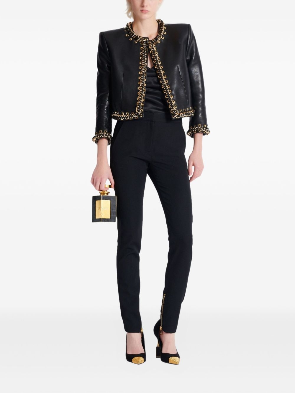 zipped slim-fit trousers - 2