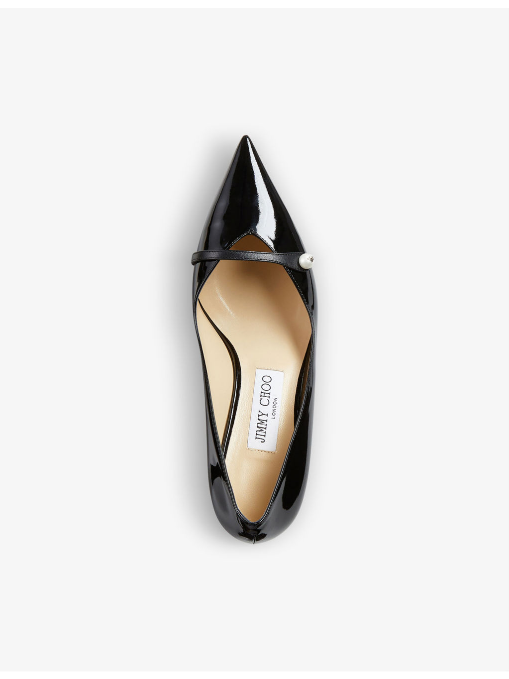 Rosalia 65 pearl-embellished patent-leather heeled courts - 2