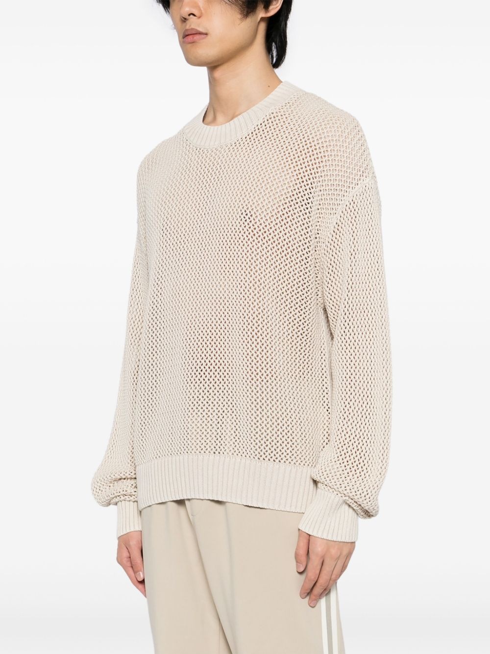 open gauge knit jumper - 3