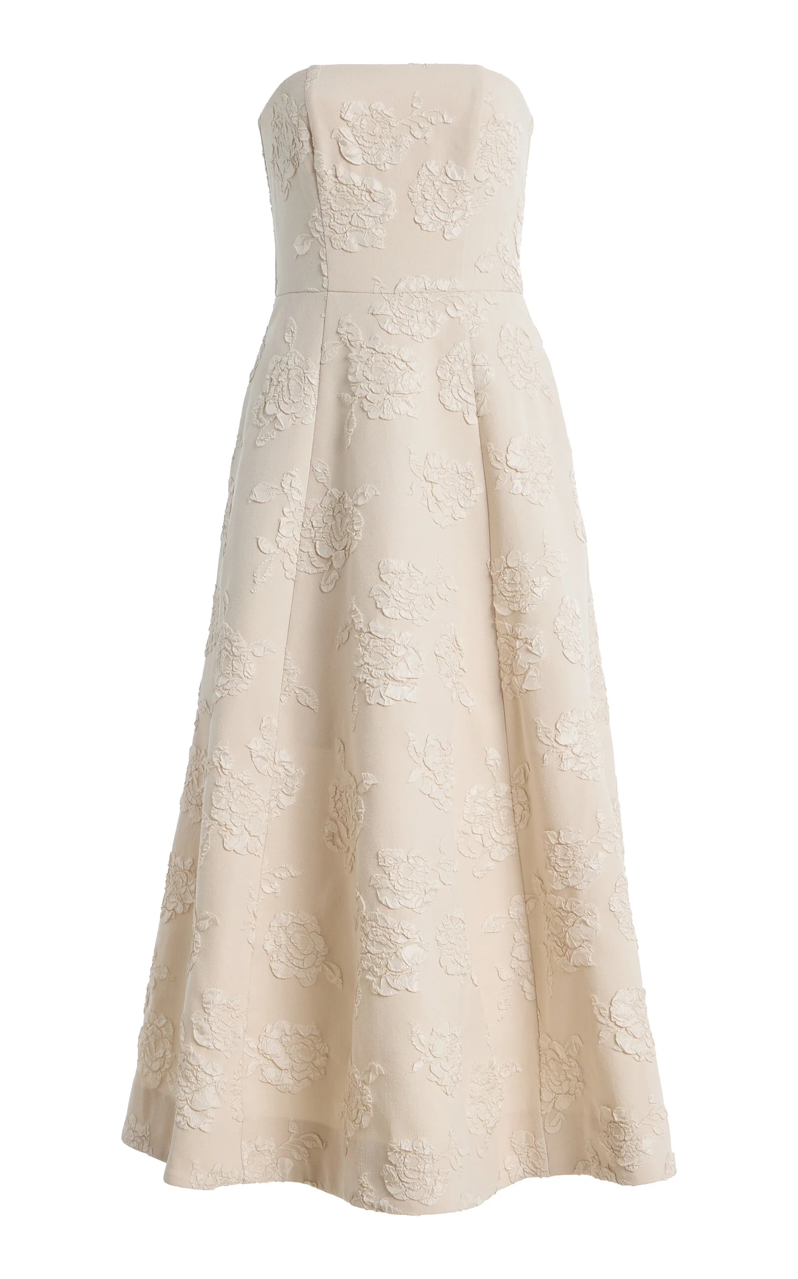 Jacquard Strapless Dress ivory - 1