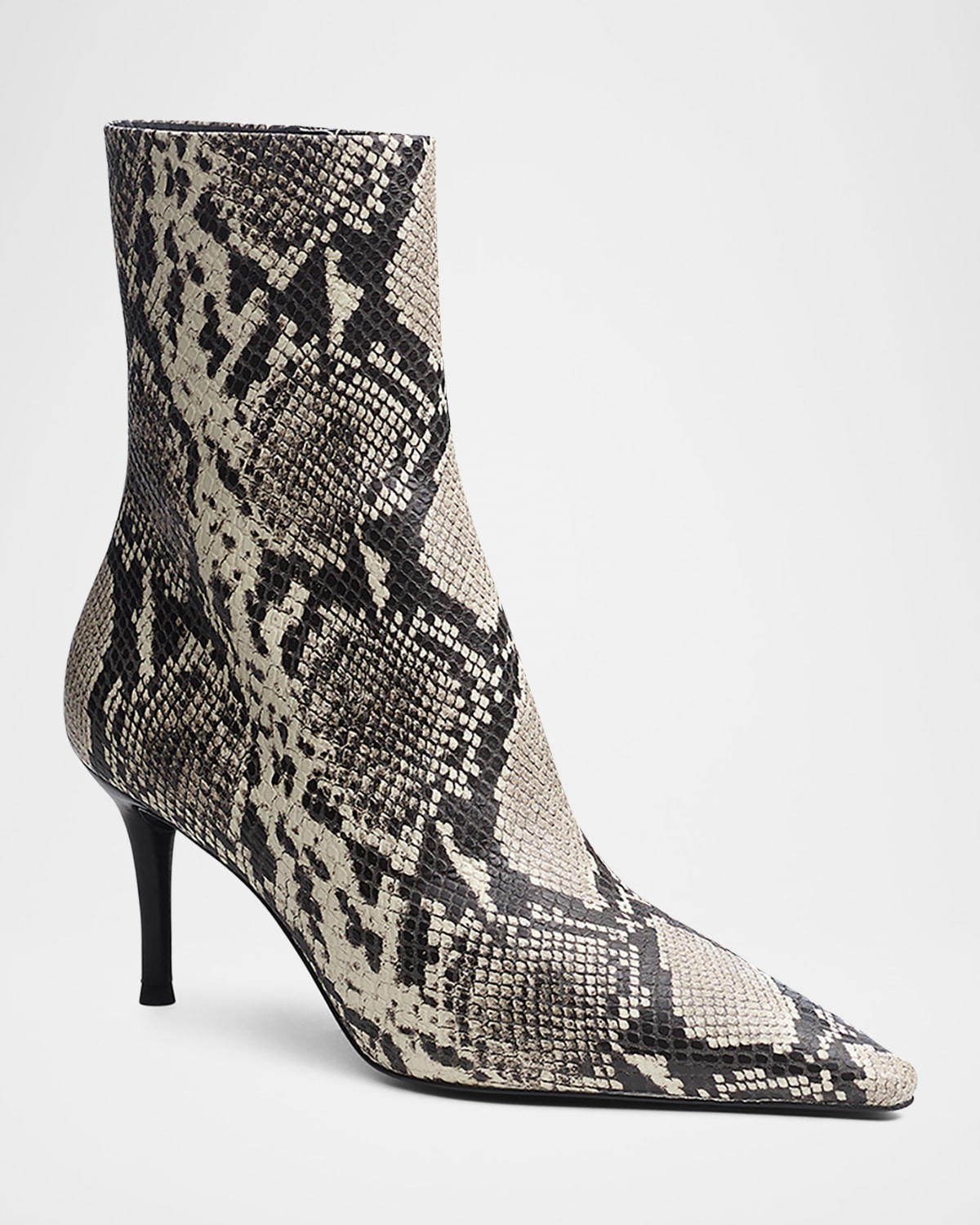 Mercer Snake-Embossed Leather Ankle Boots - 2