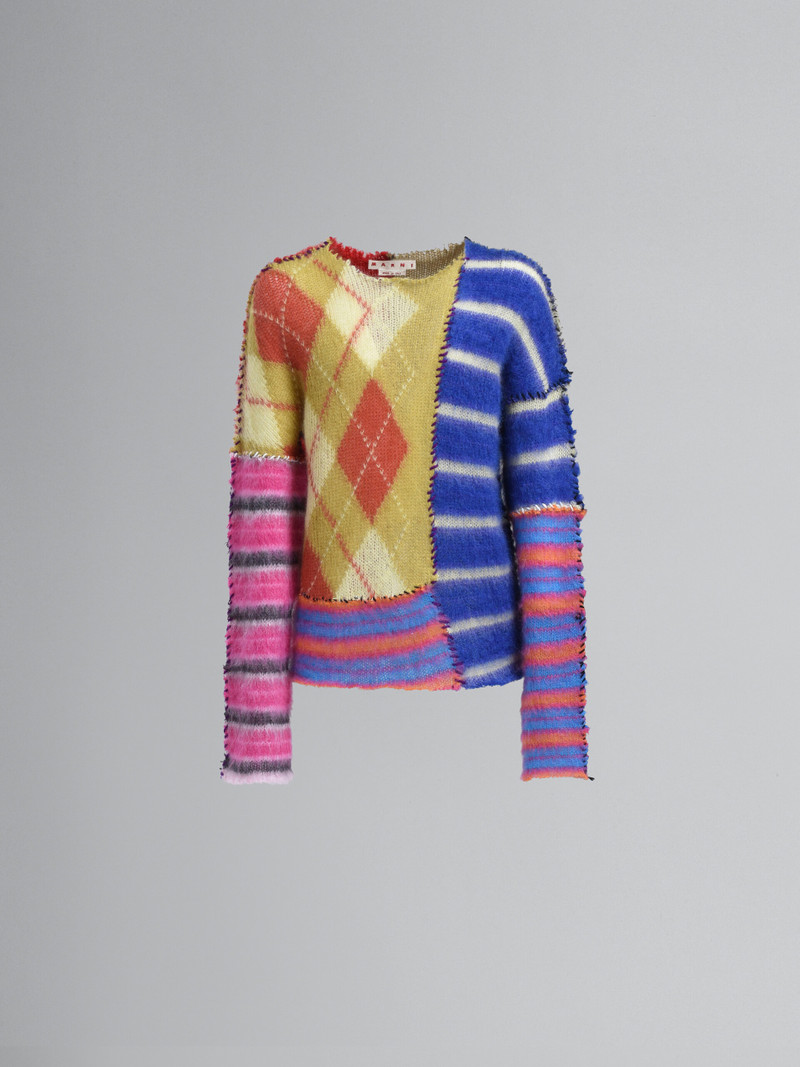 MULTICOLOUR PATCHWORK MOHAIR SWEATER 1
