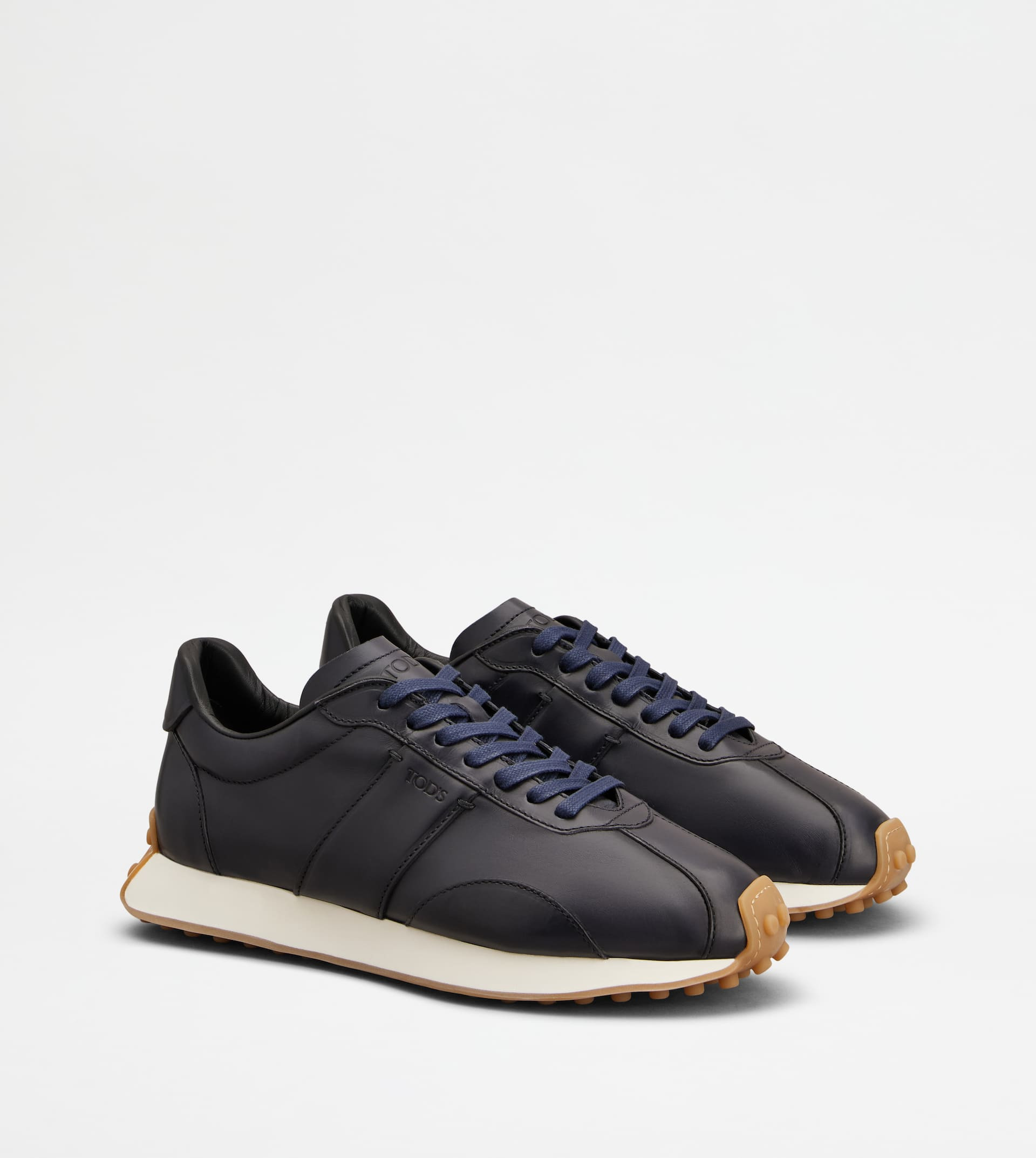 T VINTAGE SNEAKERS IN LEATHER - BLUE - 2