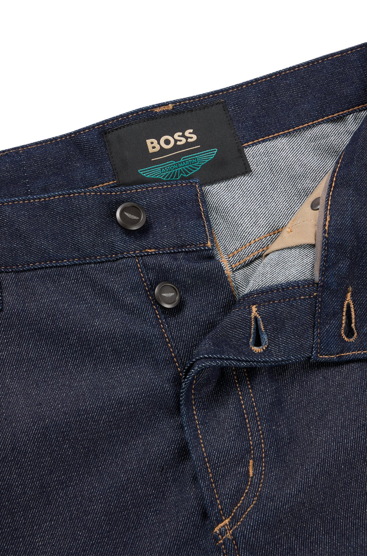 BOSS X ASTON MARTIN REGULAR-FIT JEANS WITH CARBON-FIBER YARN - 6