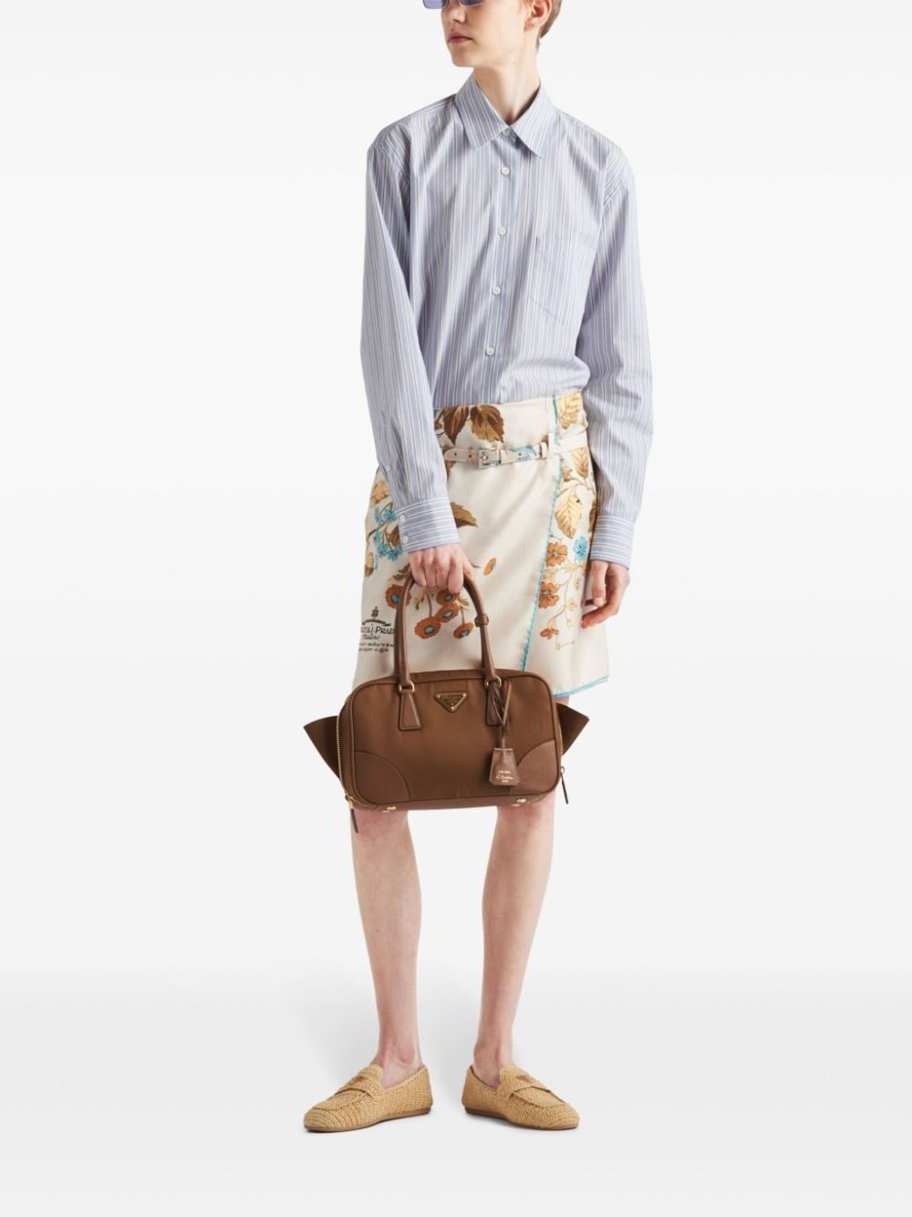 floral-print silk skirt - 2
