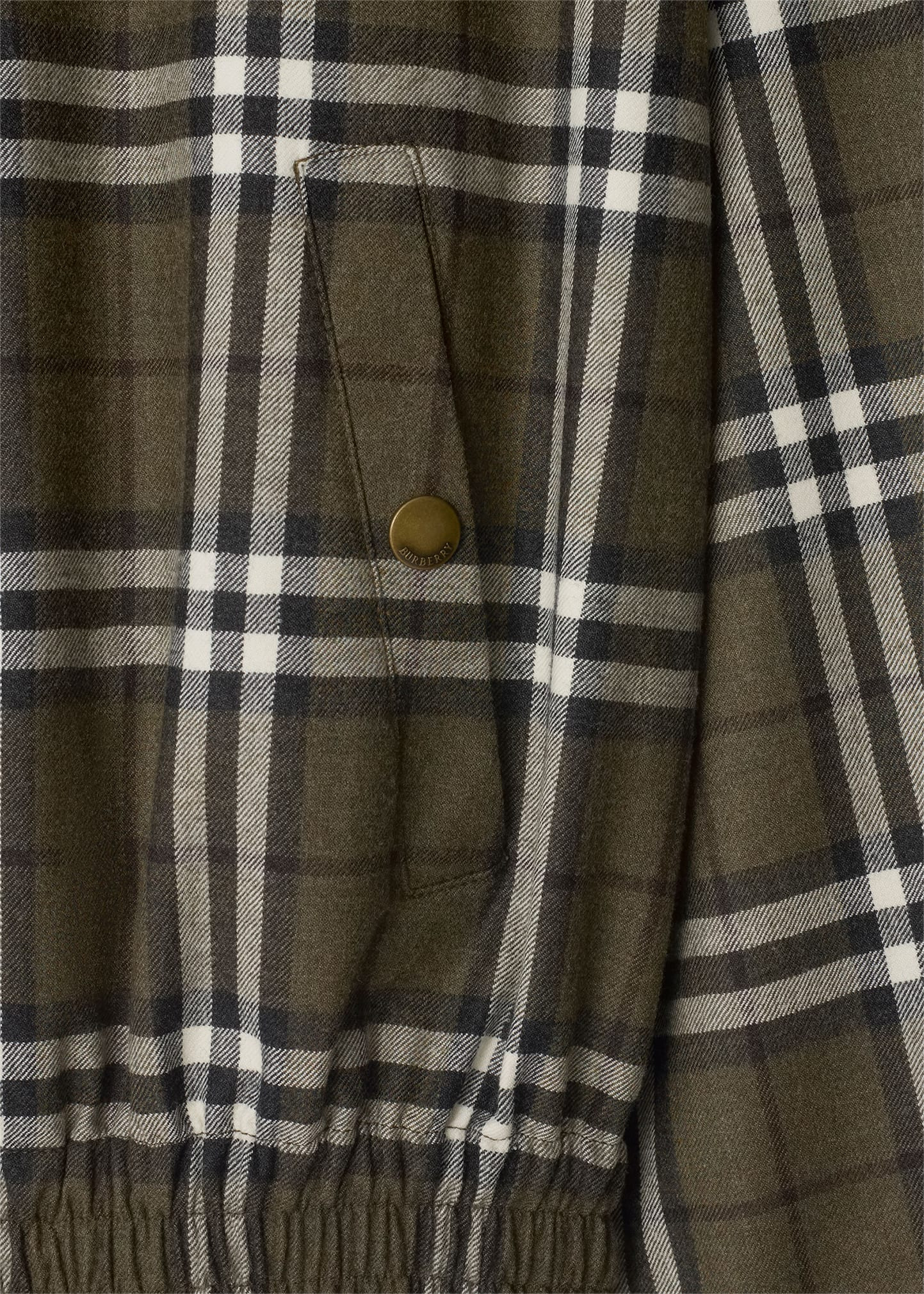 Men's Wool Check Blouson Zip Jacket - 5
