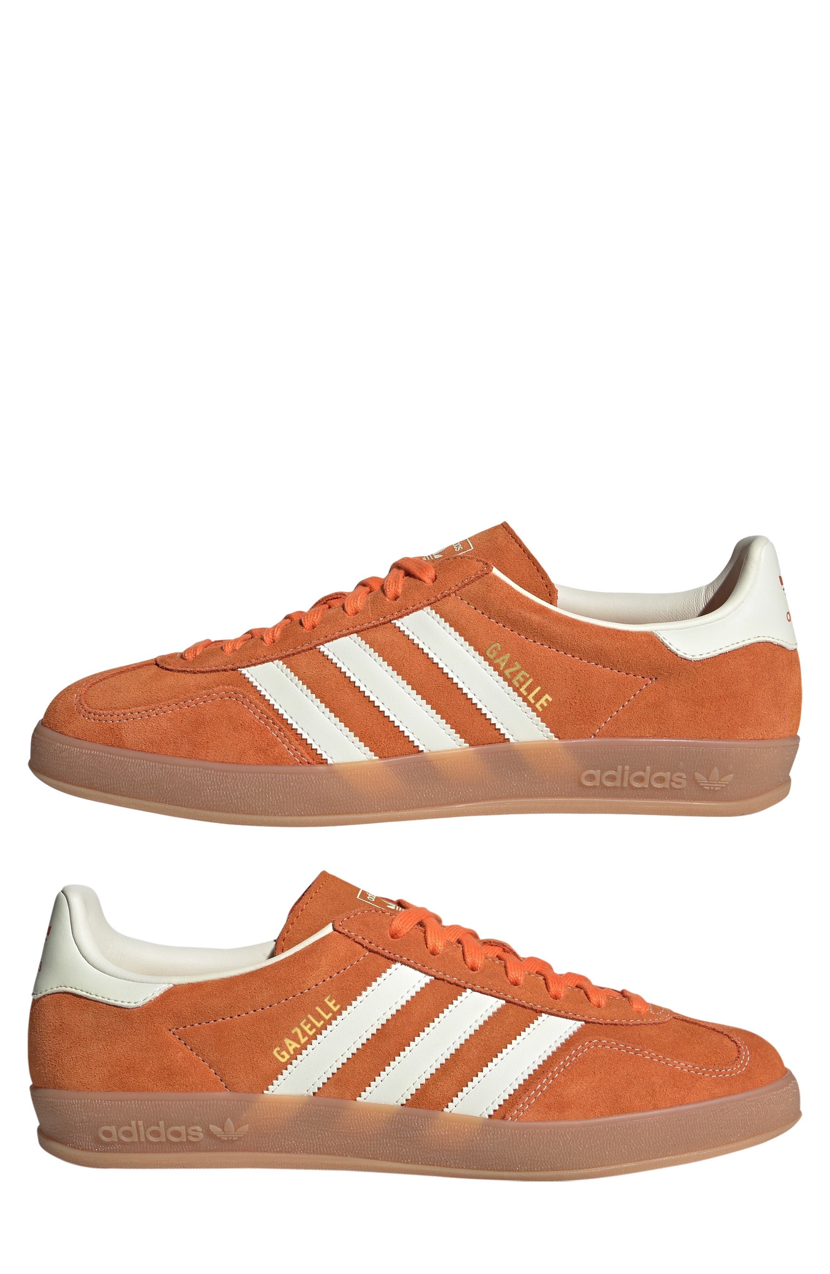 adidas Gazelle Indoor Sneaker in Orange/off White/gold Metallic at Nordstrom - 9