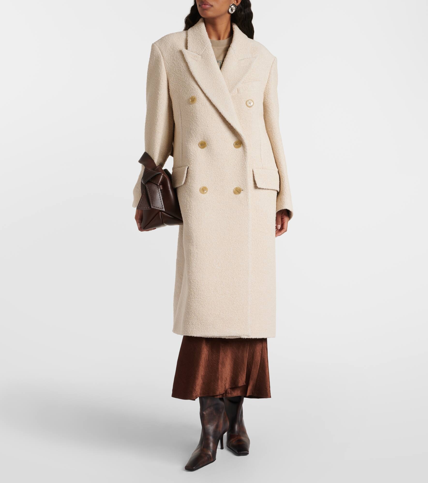 Double-breasted wool-blend coat - 6