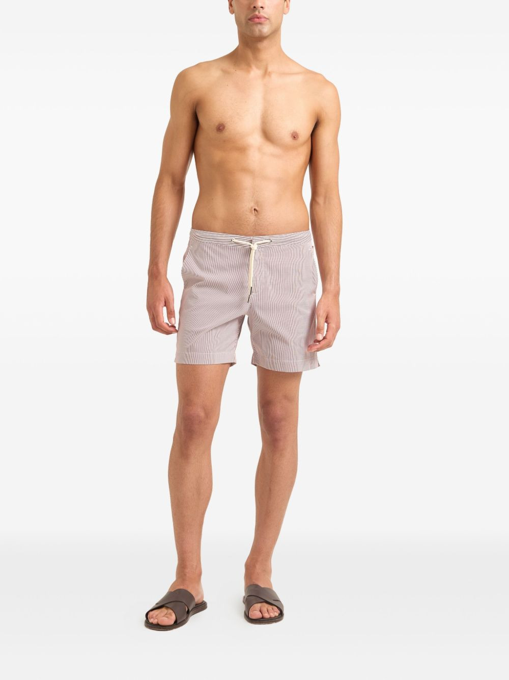 Bulldog drawcord seersucker swim shorts - 4