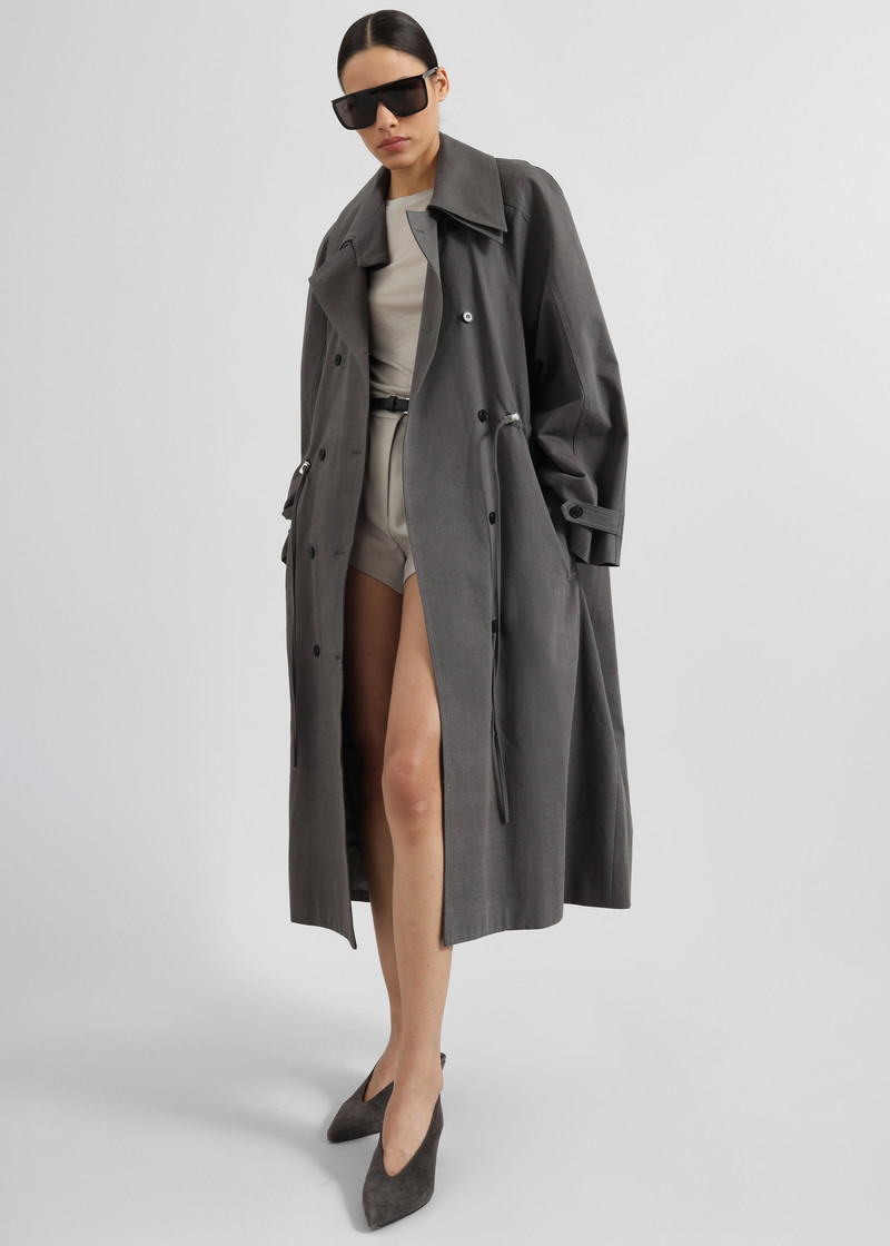 Elrod Drawstring Trench - Grey 7