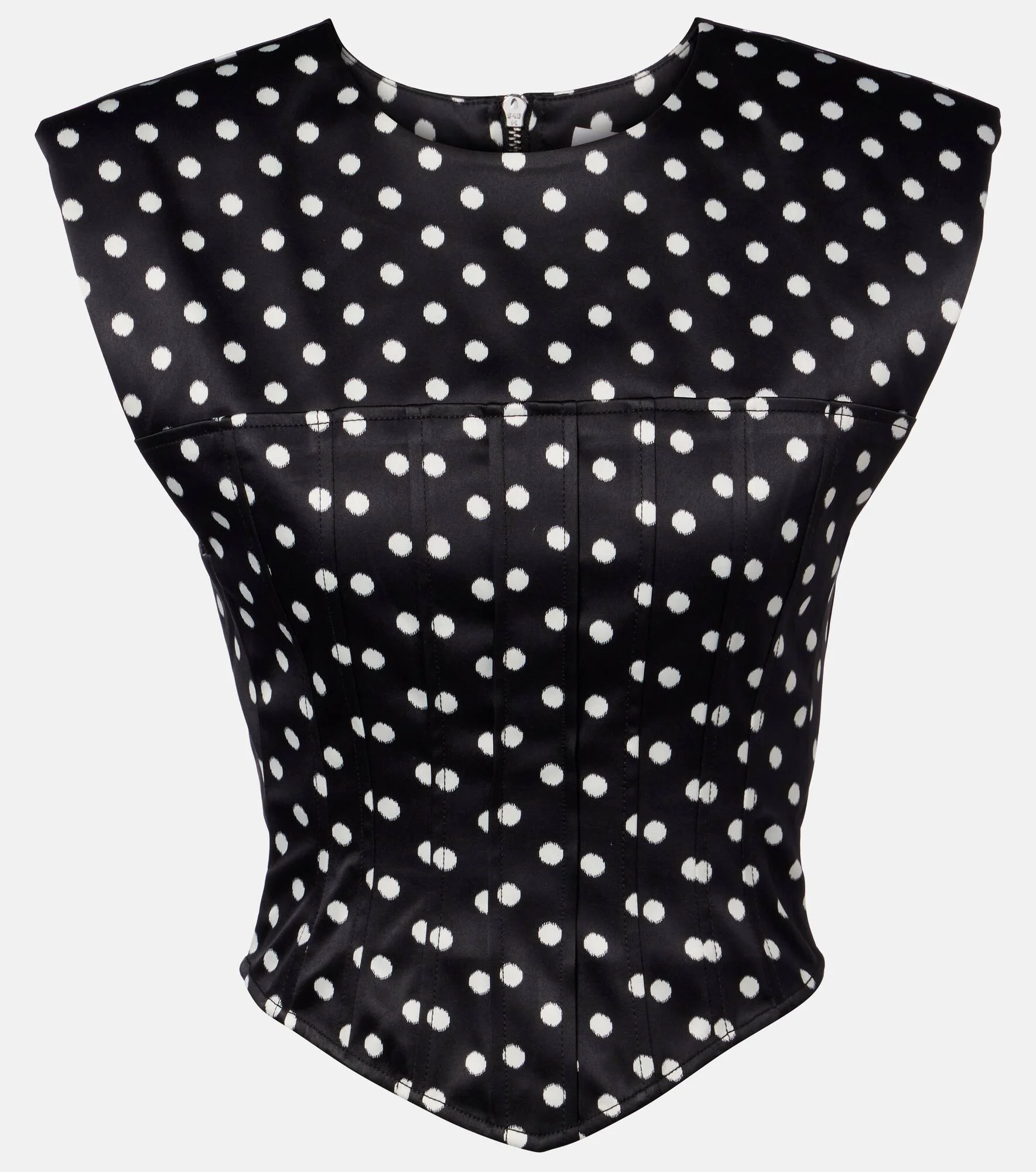 Polka-dot satin corset top - 1