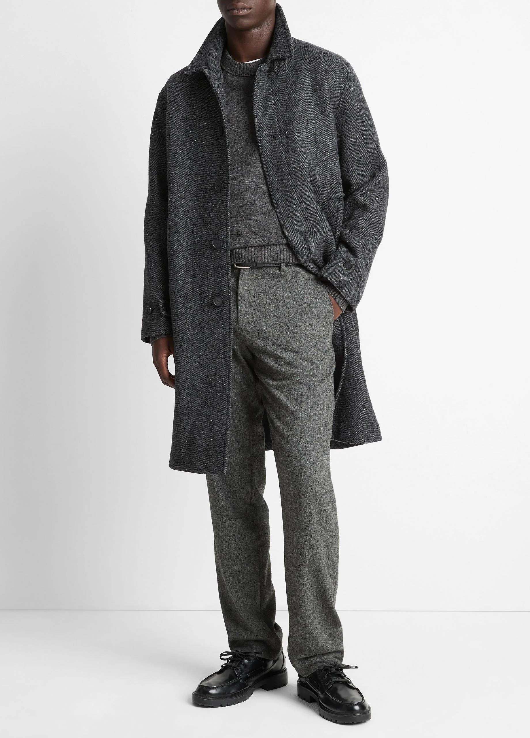 Italian Wool-Blend Balmacaan Coat - 1