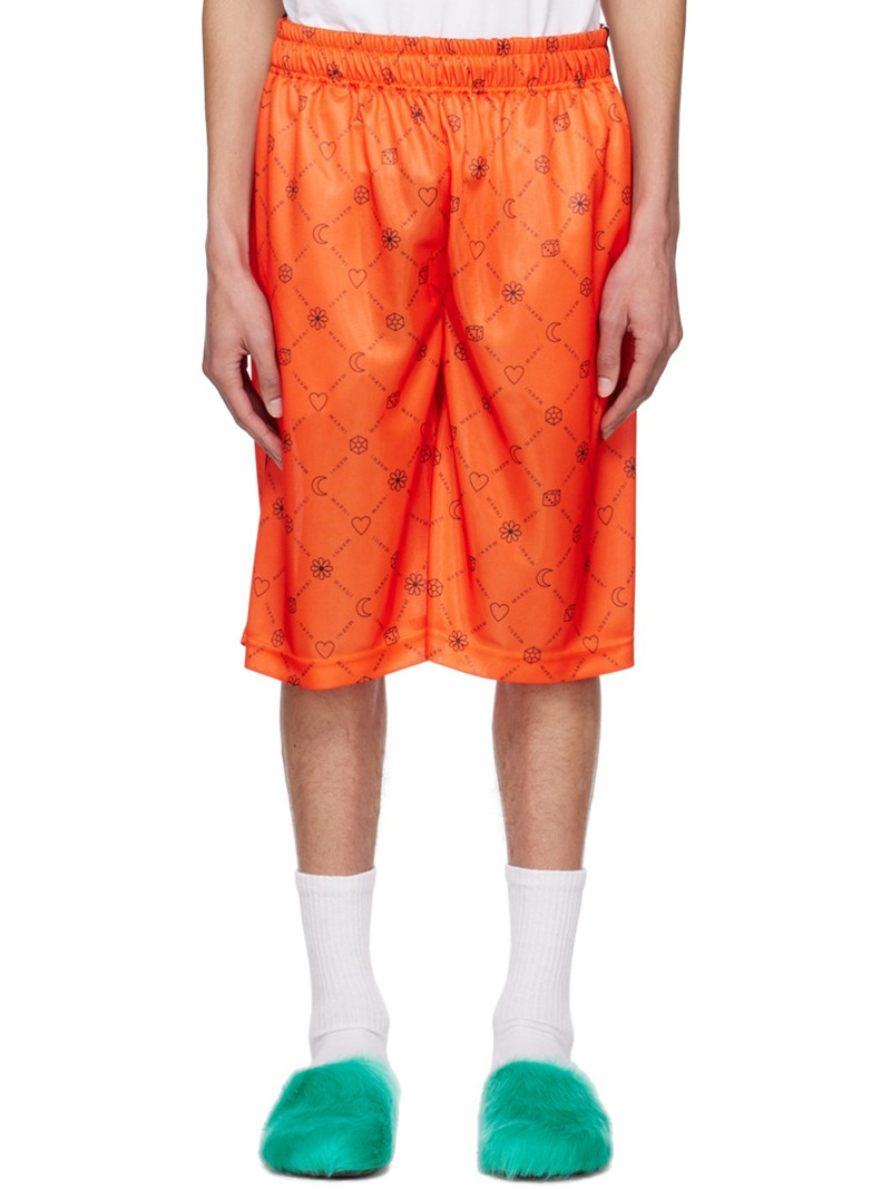 Orange Printed Shorts 1