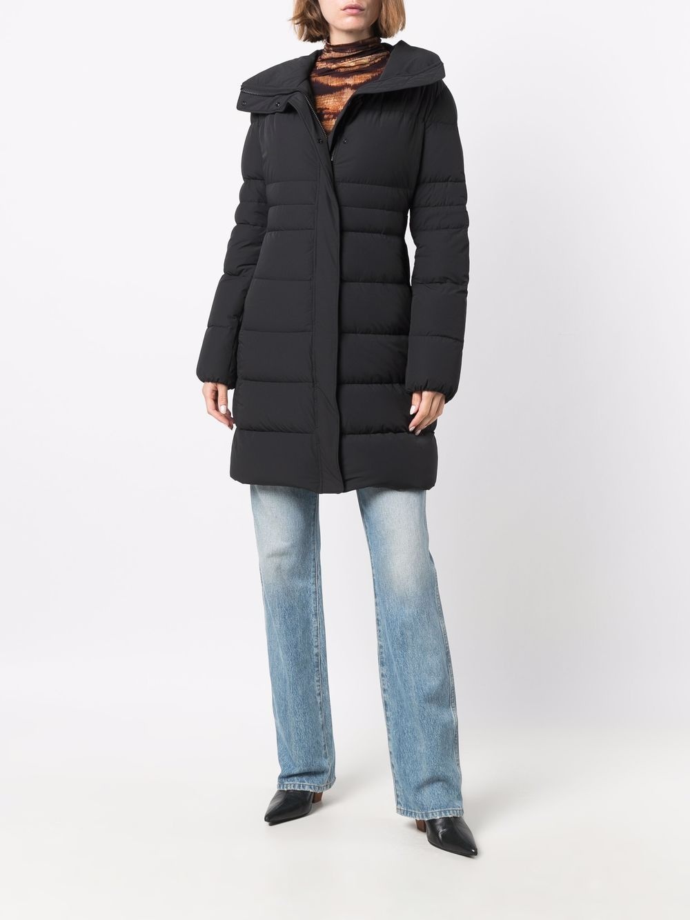 mid-length down-padded coat - 6
