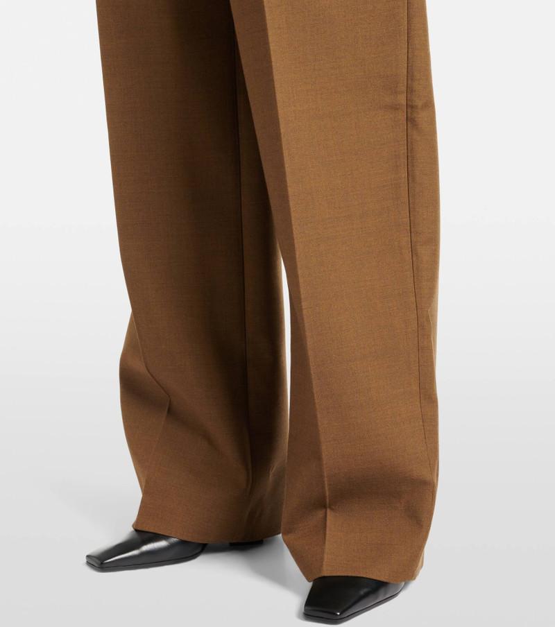 High-rise wool twill wide-leg pants 6