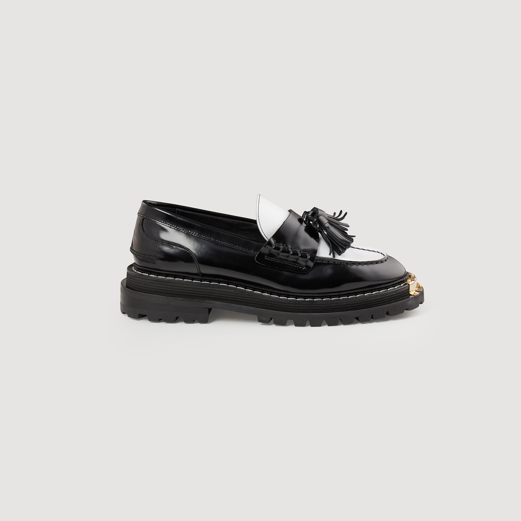 Thick-soled leather loafers - 1