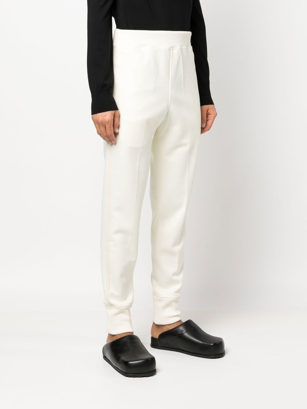 elasticated-waistband wool track pants - 3