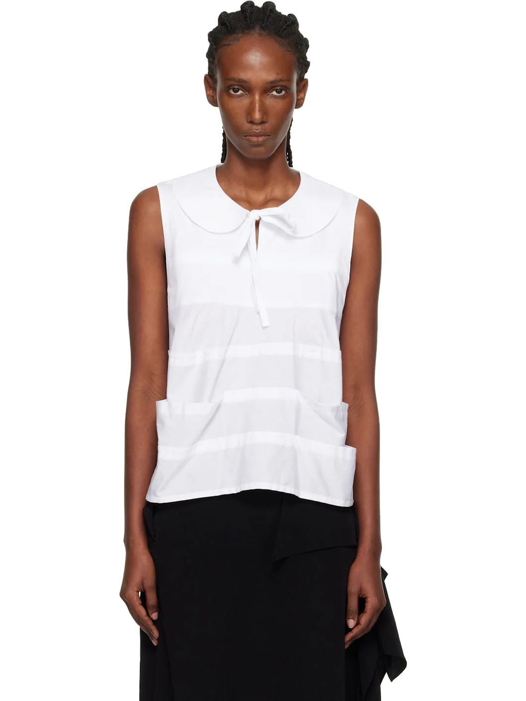 White Cotton Broad Top - 1