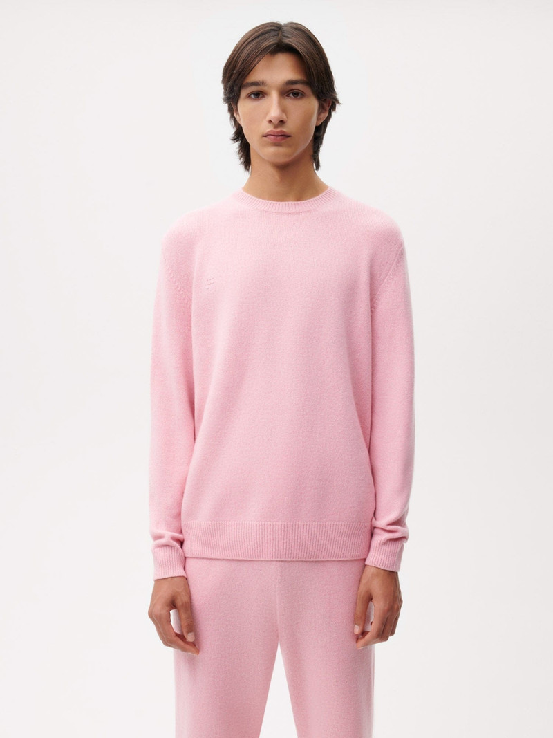 PANGAIA Mens Recycled Cashmere Crewneck Sweatshirt - Sakura Pink outlook